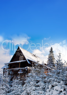 Mountain house during the winter