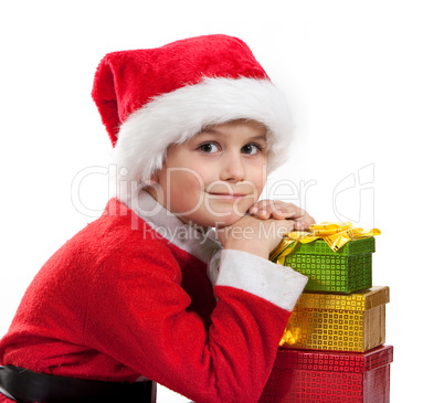 Boy holding a christmas gift