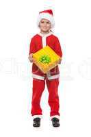Boy holding a christmas gift