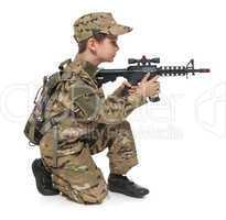 Young soldier with rifle