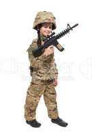 Young soldier with rifle