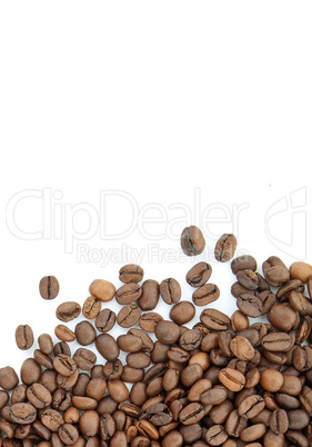 Brown roasted coffee beans