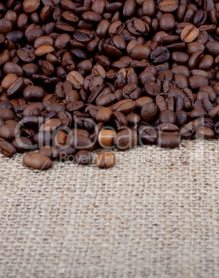 Brown roasted coffee beans