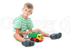 Boy holding a car