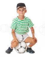 Boy holding soccer ball