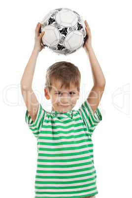 Boy holding soccer ball