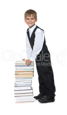 Boy and books