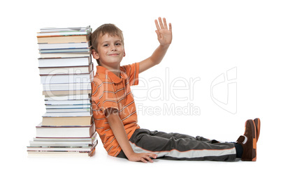 Boy and books