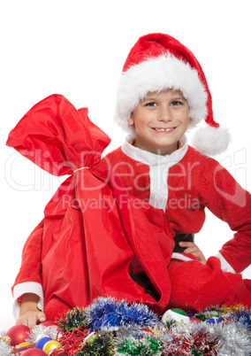 Boy holding a sack