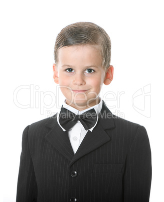 Boy in a suit smiles Boy in a suit smiles