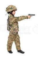 Young soldier with gun