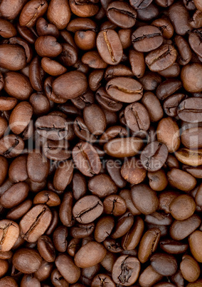 Brown roasted coffee beans