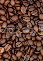 Brown roasted coffee beans