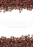 Brown roasted coffee beans