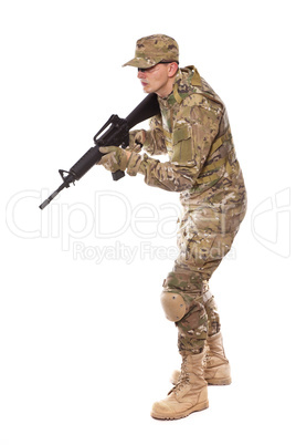 Soldier with rifle