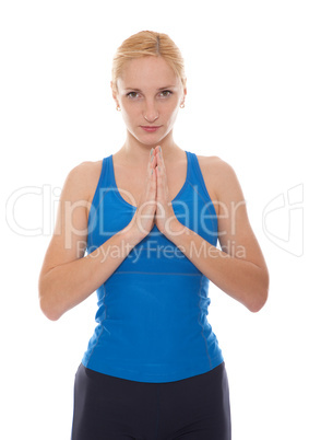 Practicing Yoga. Young woman