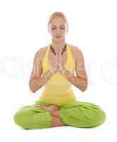 Practicing Yoga. Young woman