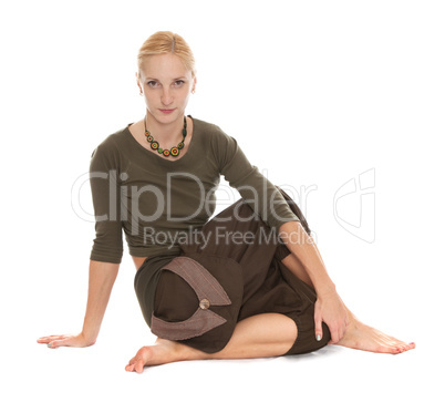 Practicing Yoga. Young woman