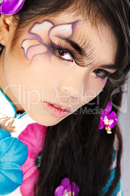 Beautiful asian woman with fashion make-up
