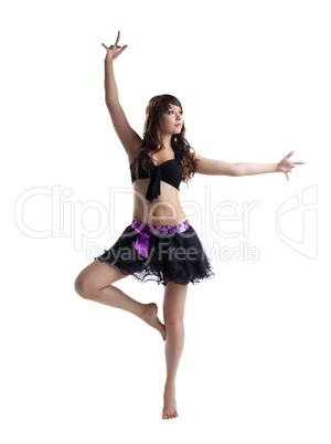 woman dance in sexy costume isolated