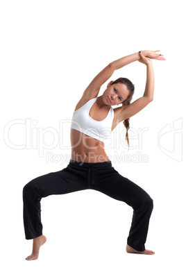Young woman posing in fitness costume