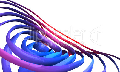 3D Hintergrund - Fliegende Spirale blau rot
