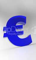 Big Euro Symbol - Blue Glas