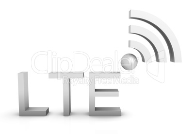 LTE Symbol in 3D - Weiß