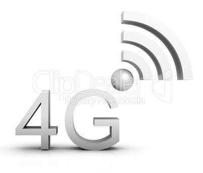 4G Symbol in 3D - Weiß