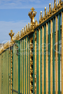 France, golden gate Le Petit Trianon palace in Les Yvelines