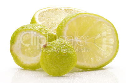 Juicy lime on a white background