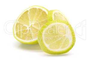 Juicy lime on a white background