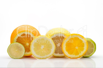 Lime, lemon and orange