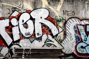Graffiti auf einer Mauer