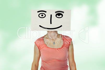Woman with box on his head