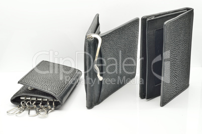 Key case, purse and wallet