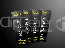 Cinema ticket on dark background