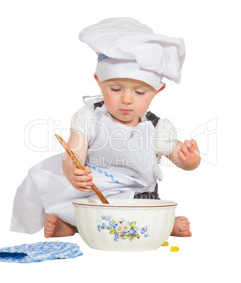 Adorable little baby chef