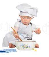 Adorable little baby chef