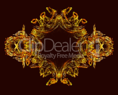 Abstract Rich Royal Golden Curly Frame