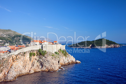 Dubrovnik and Lokrum Island on Adriatic Sea