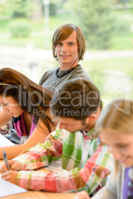 High-school students at lesson in class teens