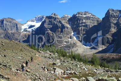 Hikers in the Canadian Rockies