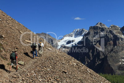 Hikers in the Canadian Rockies