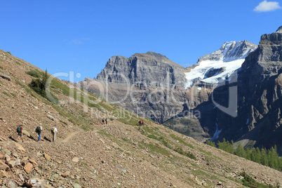 Hikers in the Canadian Rockies