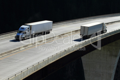 Trucks on a high level bridge 02