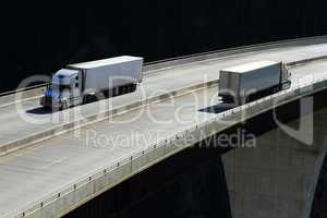Trucks on a high level bridge 02