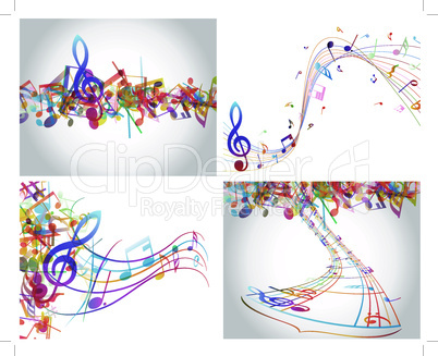 Multicolour  musical notes