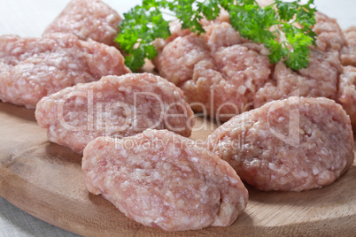 raw minced meat ready for cooking