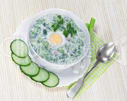 Summer cold soup with vegetables